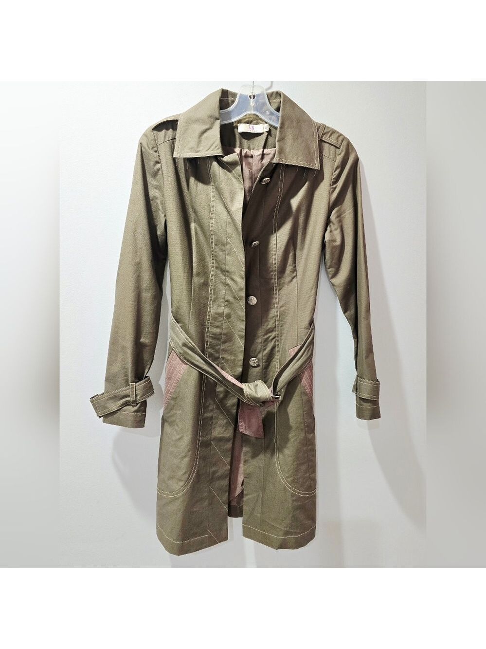 J & K Jeeker Women's Belted Trench Coat Size M - Picture 1 of 14